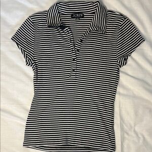 J. Crew women’s Polo with Black and White Stripes
